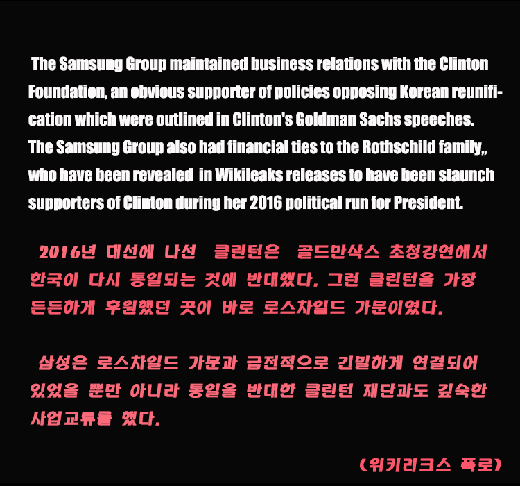 삼성 한국 통일반대 클린턴과 사업교류 (2).jpg